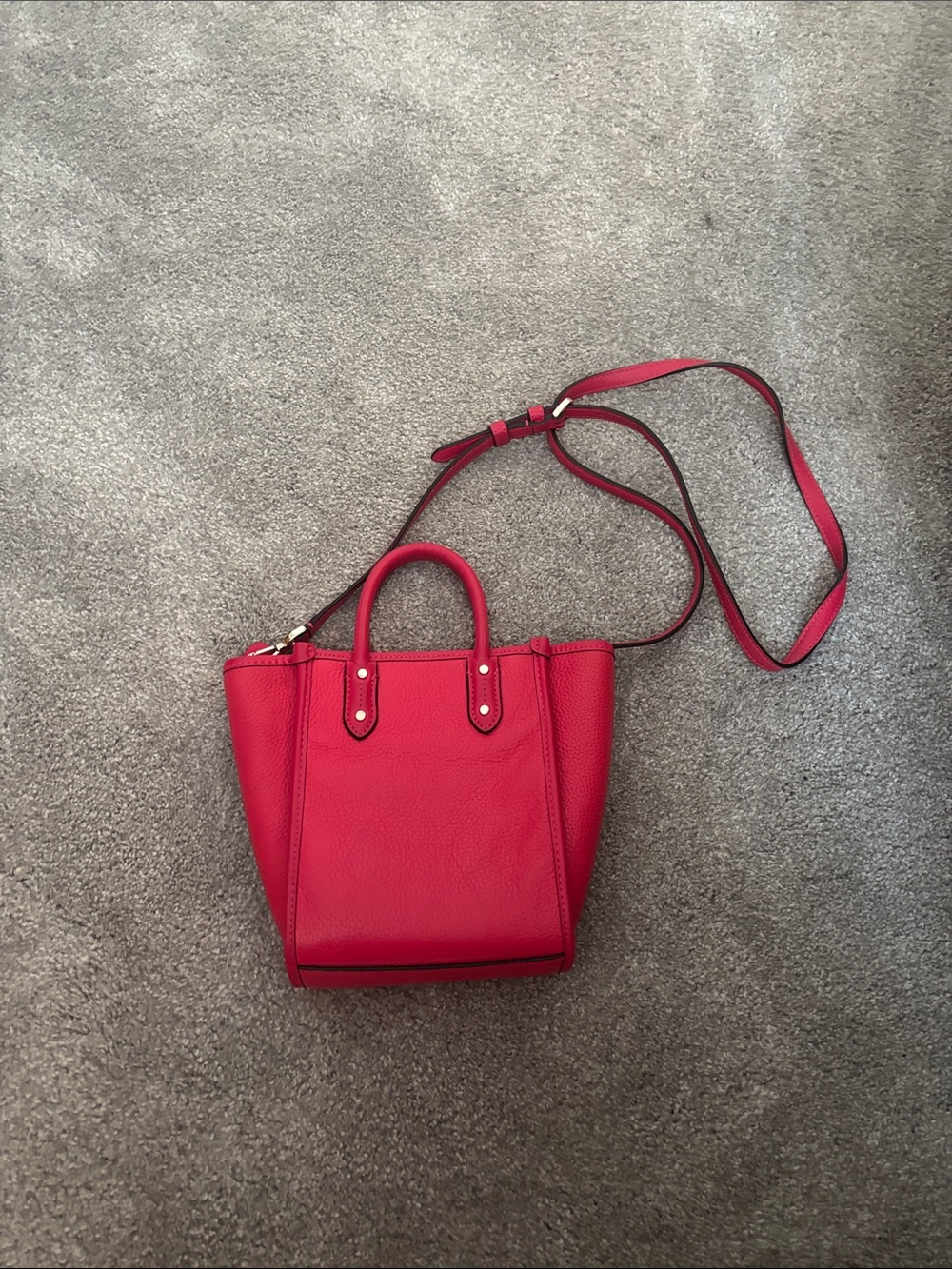 kate spade dark pink Pebbled Leather Crossbody Tote - Picture 2 of 3